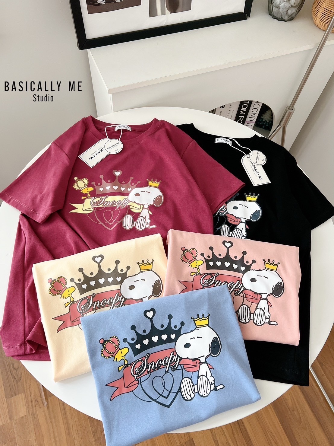 👑 A5 Short-Sleeved Round Neck – Snoopy the Crown 👑