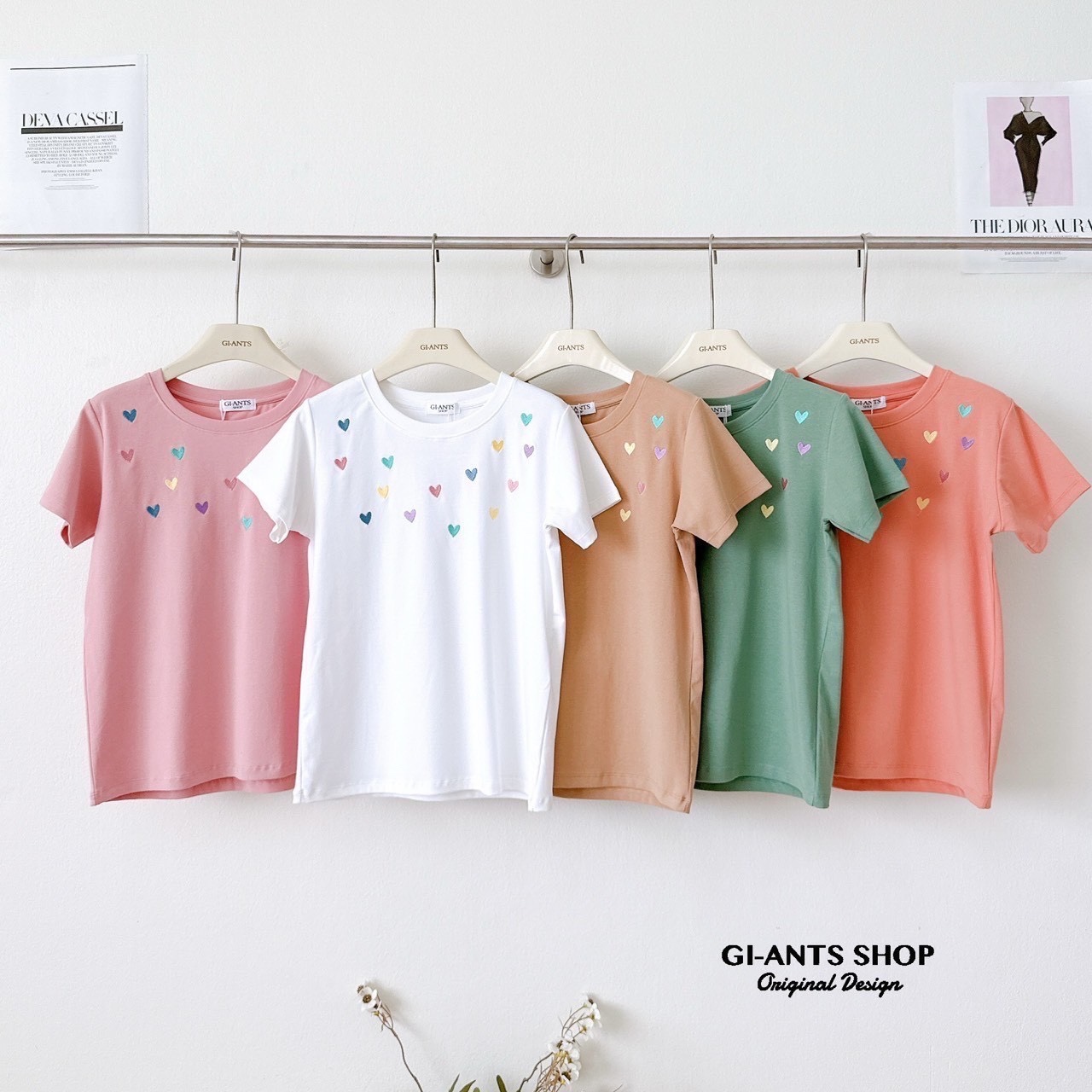 A16 🧸 Heart Embroidered T-Shirt – Extra Soft & Super Cute