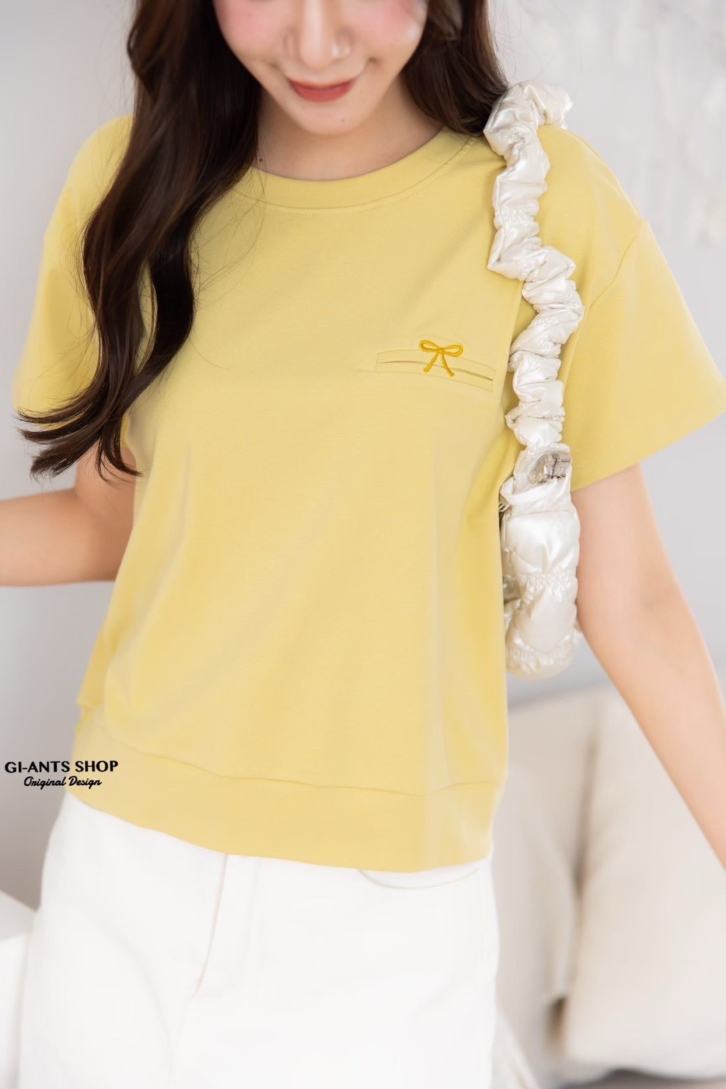 A95 Tony bow cotton Tshirt