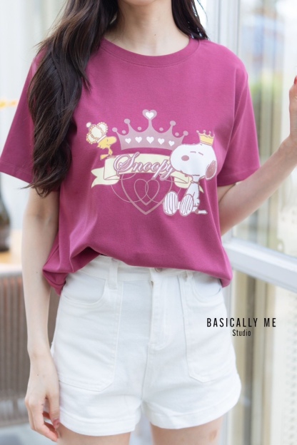 👑 A5 Short-Sleeved Round Neck – Snoopy the Crown 👑