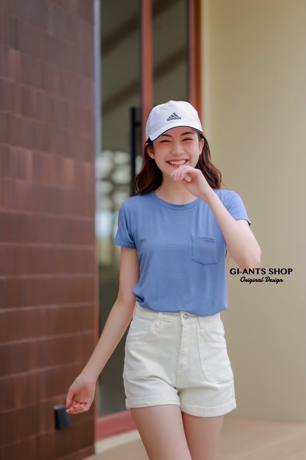 A7 Sharp pocket round collar rayon top