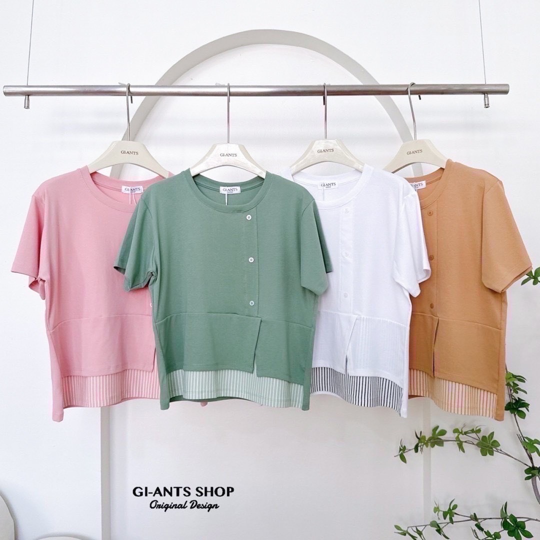 A106 📢 Striped Fusion Tee – Cool & Comfy 📢