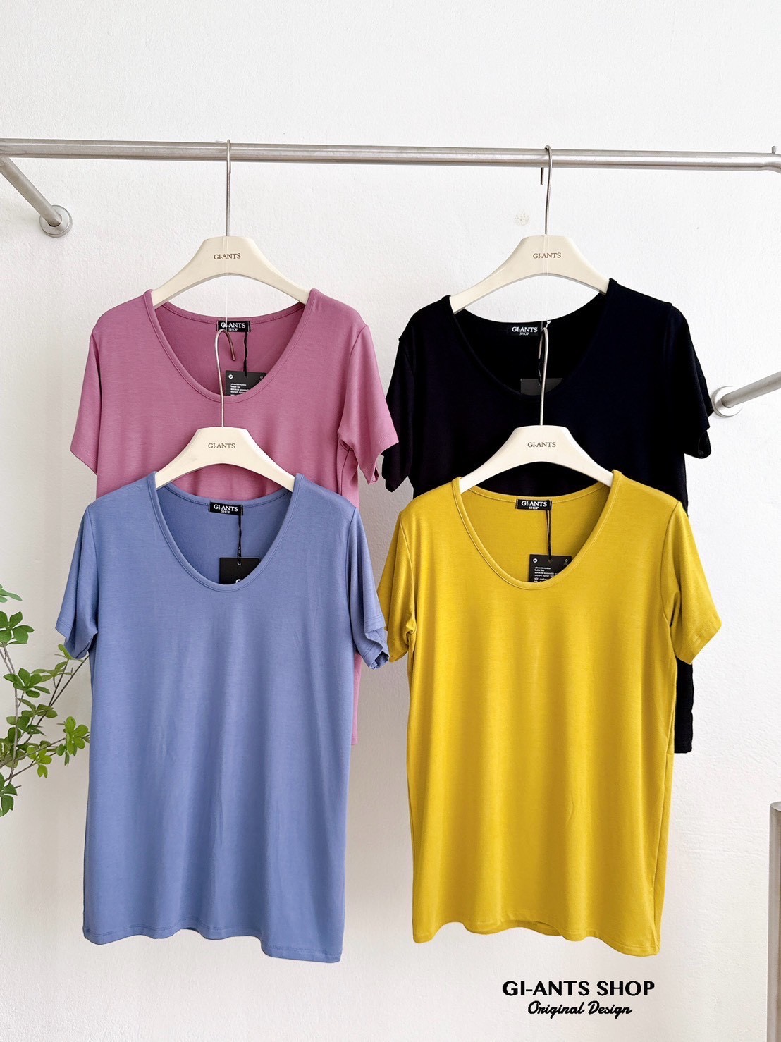 A15 Simple round rayon top