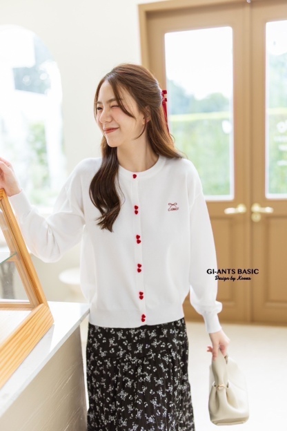 A103  💖 Korean-Style Heart Button Cardigan 💖