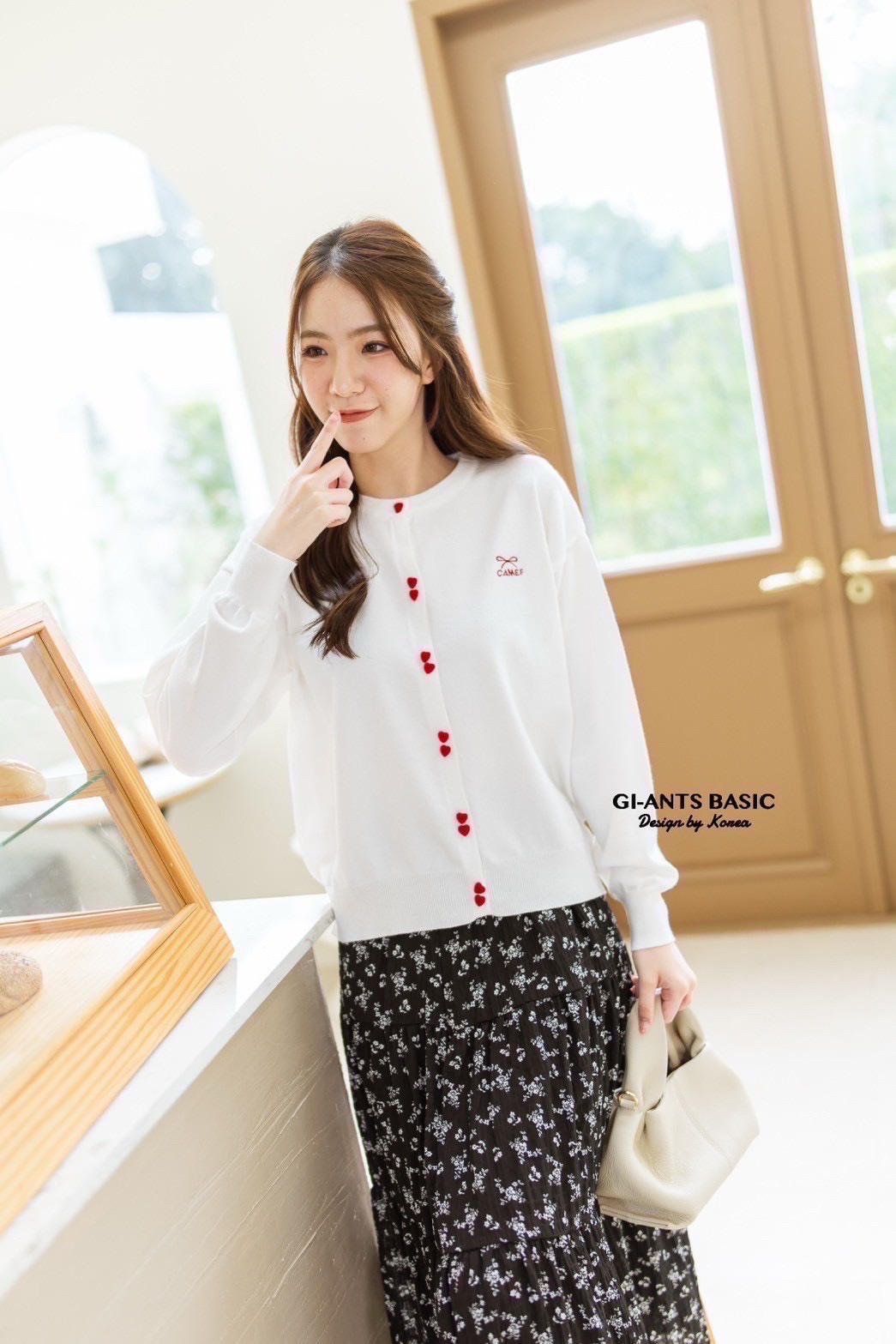 A103  💖 Korean-Style Heart Button Cardigan 💖