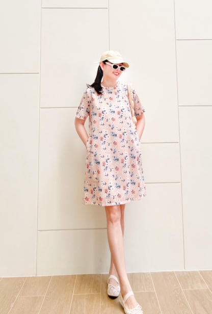 A49 Ruffle Neck Dress PA