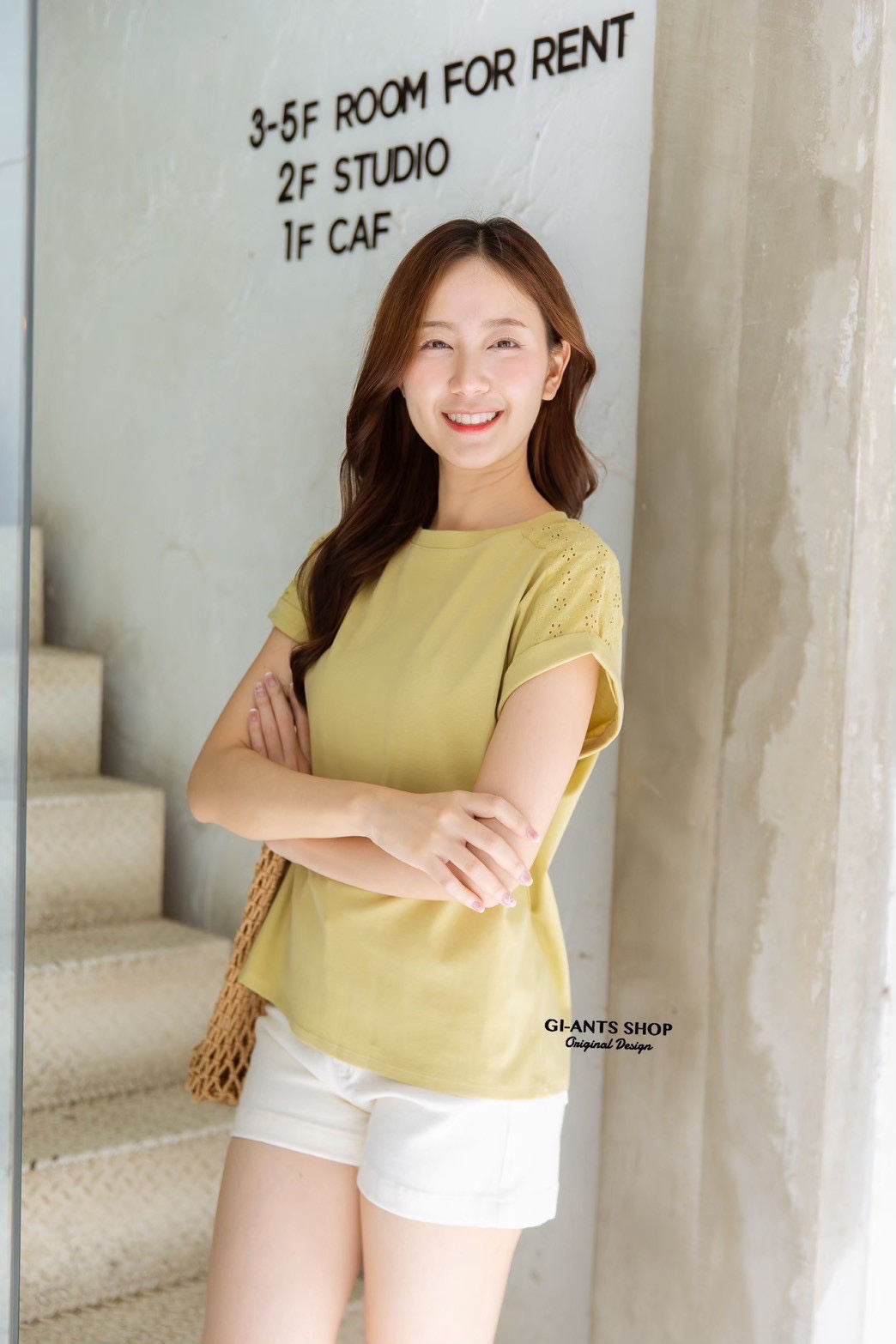 A105  🌈 Chic Lace Shoulder Cotton Tee 🌈