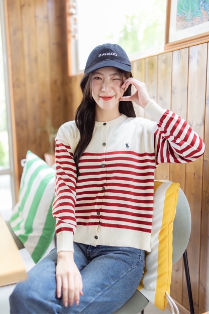 A9 Polo Stripe Cardiagn