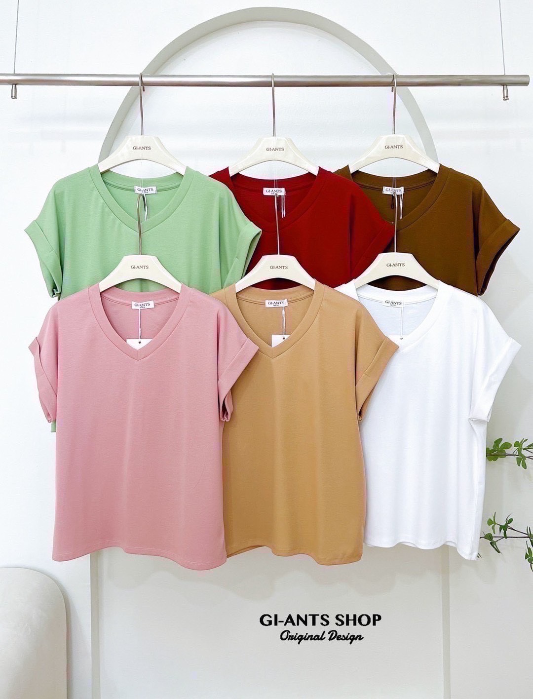 A13 🖤 Big V neck -Sleeved Tshirt – Chic & Easy Basic