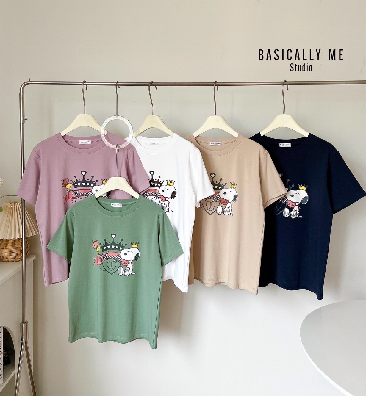 👑 A5 Short-Sleeved Round Neck – Snoopy the Crown 👑