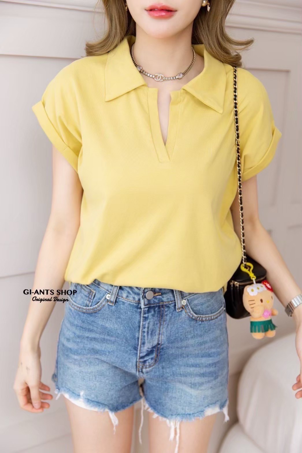 A110 Collar Vneck Top 