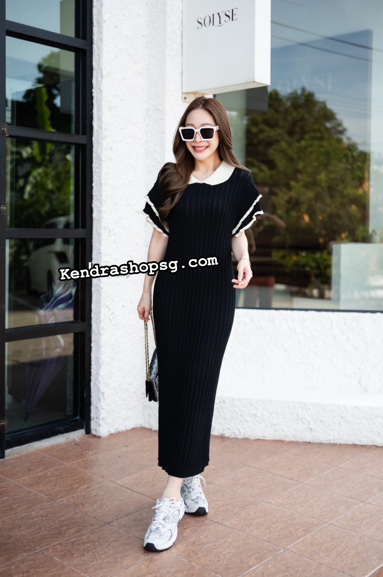 A29 Lotus collar knit Dress