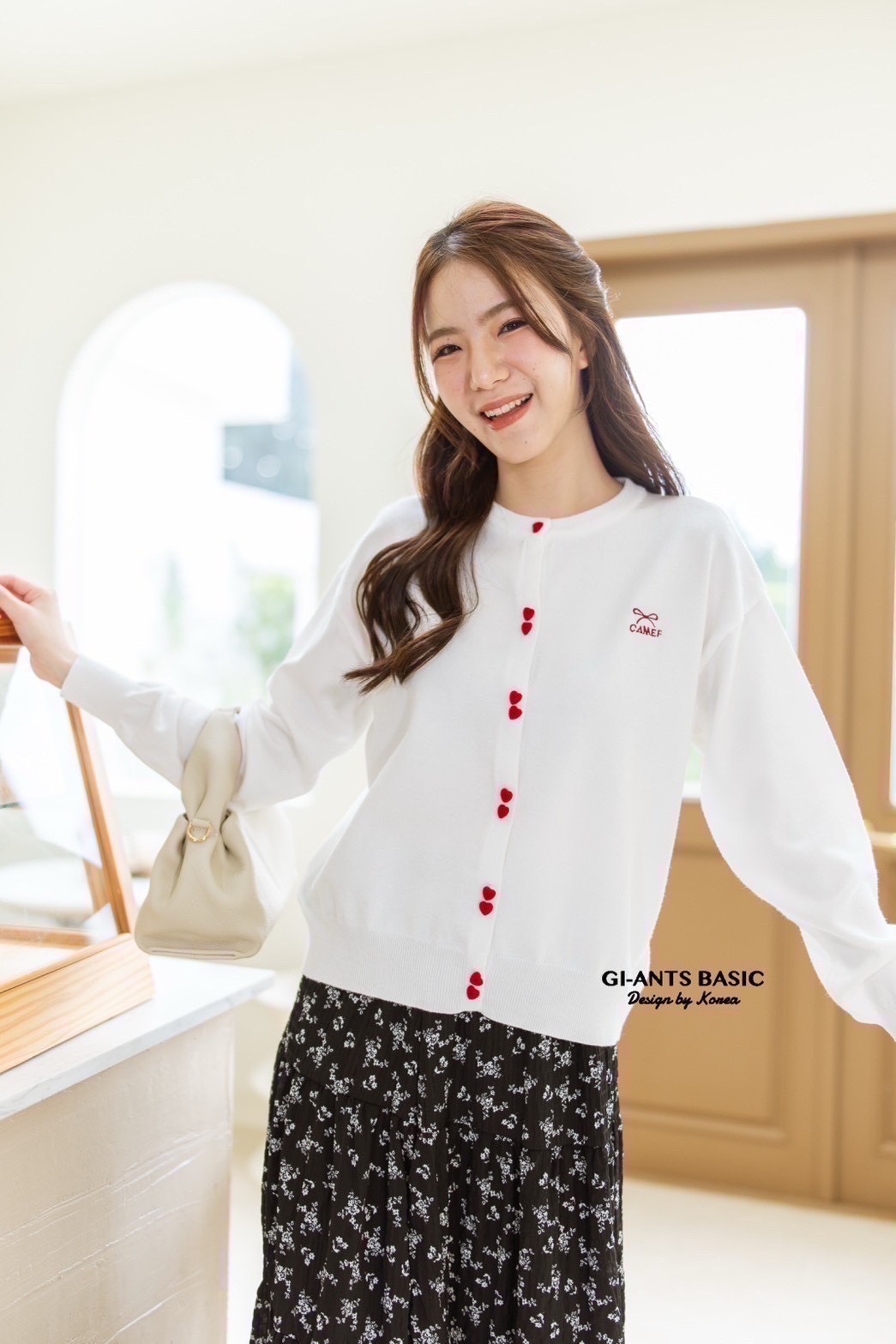 A103  💖 Korean-Style Heart Button Cardigan 💖