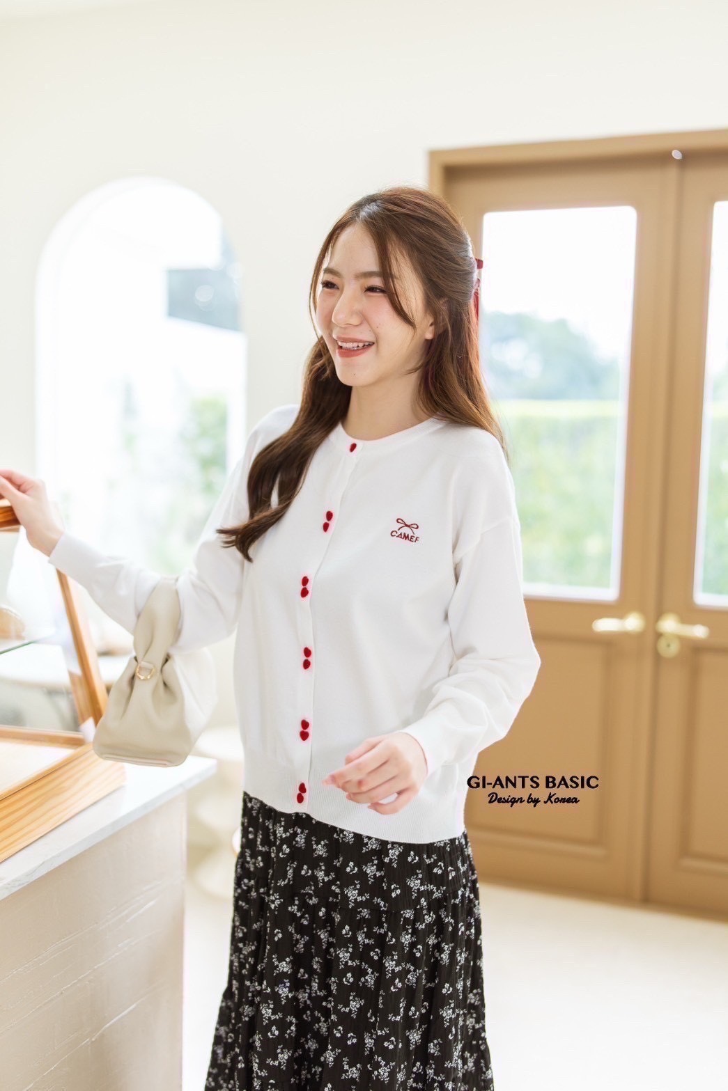 A103  💖 Korean-Style Heart Button Cardigan 💖