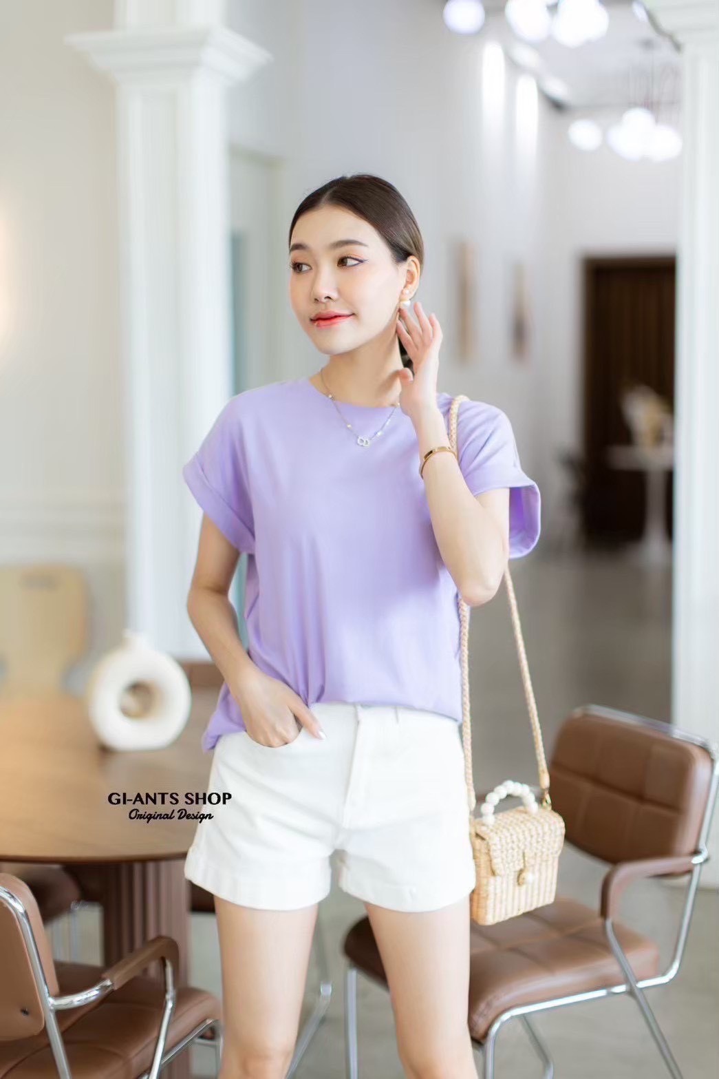 A108 📢📢 Round neck Tshirt with big double sleeves