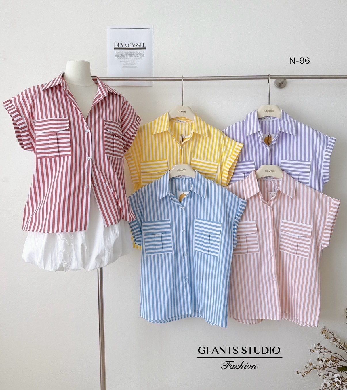 A10 Stripe Women’s Double-Sleeved Blouse | Korean-Inspired Design 🇰🇷