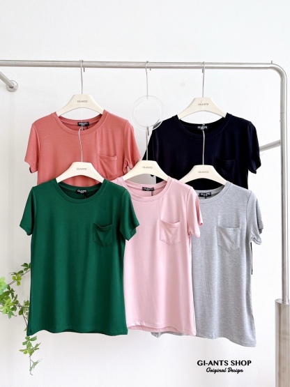 A7 Sharp pocket round collar rayon top