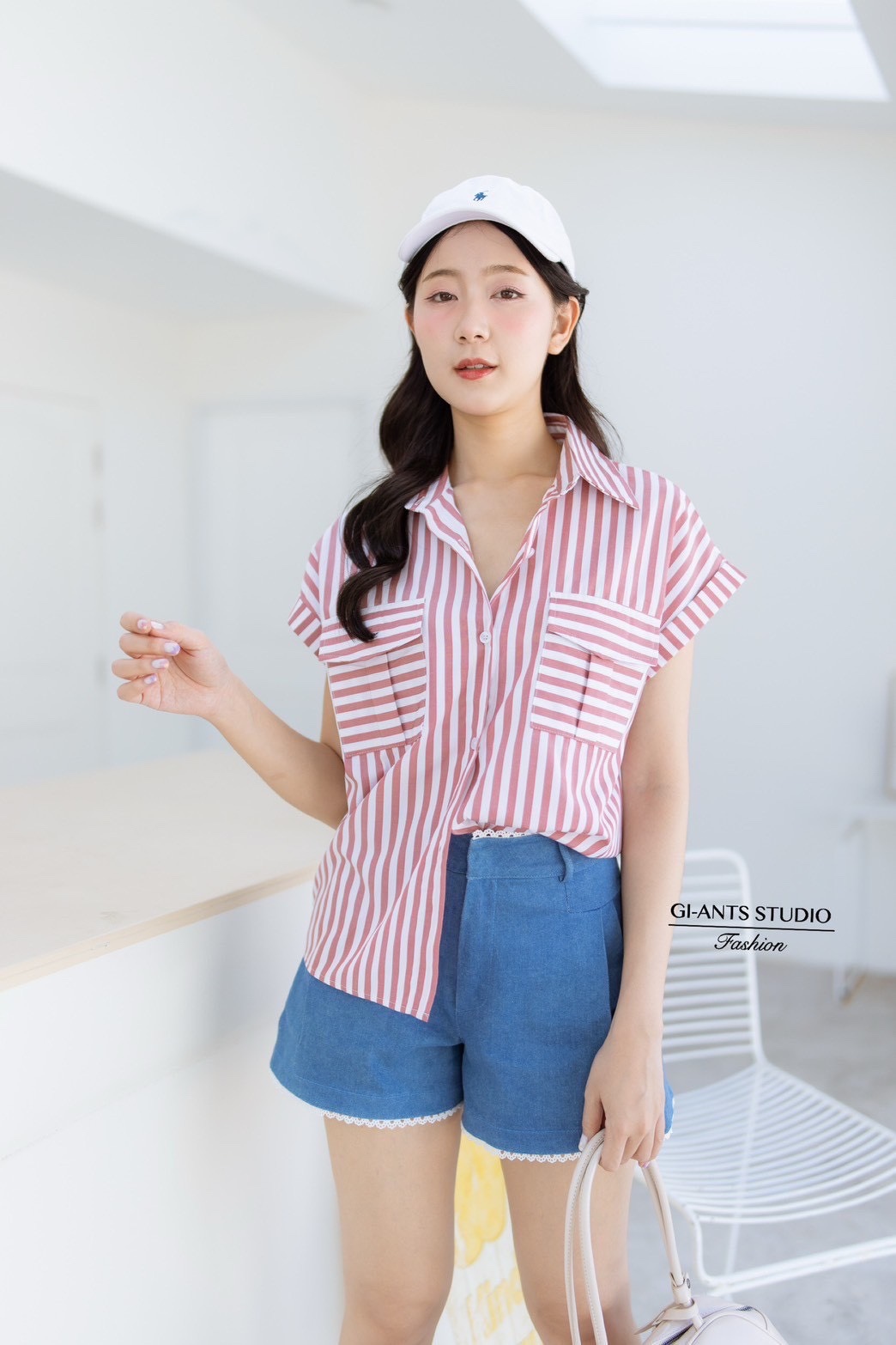 A10 Stripe Women’s Double-Sleeved Blouse | Korean-Inspired Design 🇰🇷