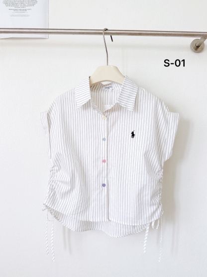 A102 Polo-style embroidery Stripe Shirt
