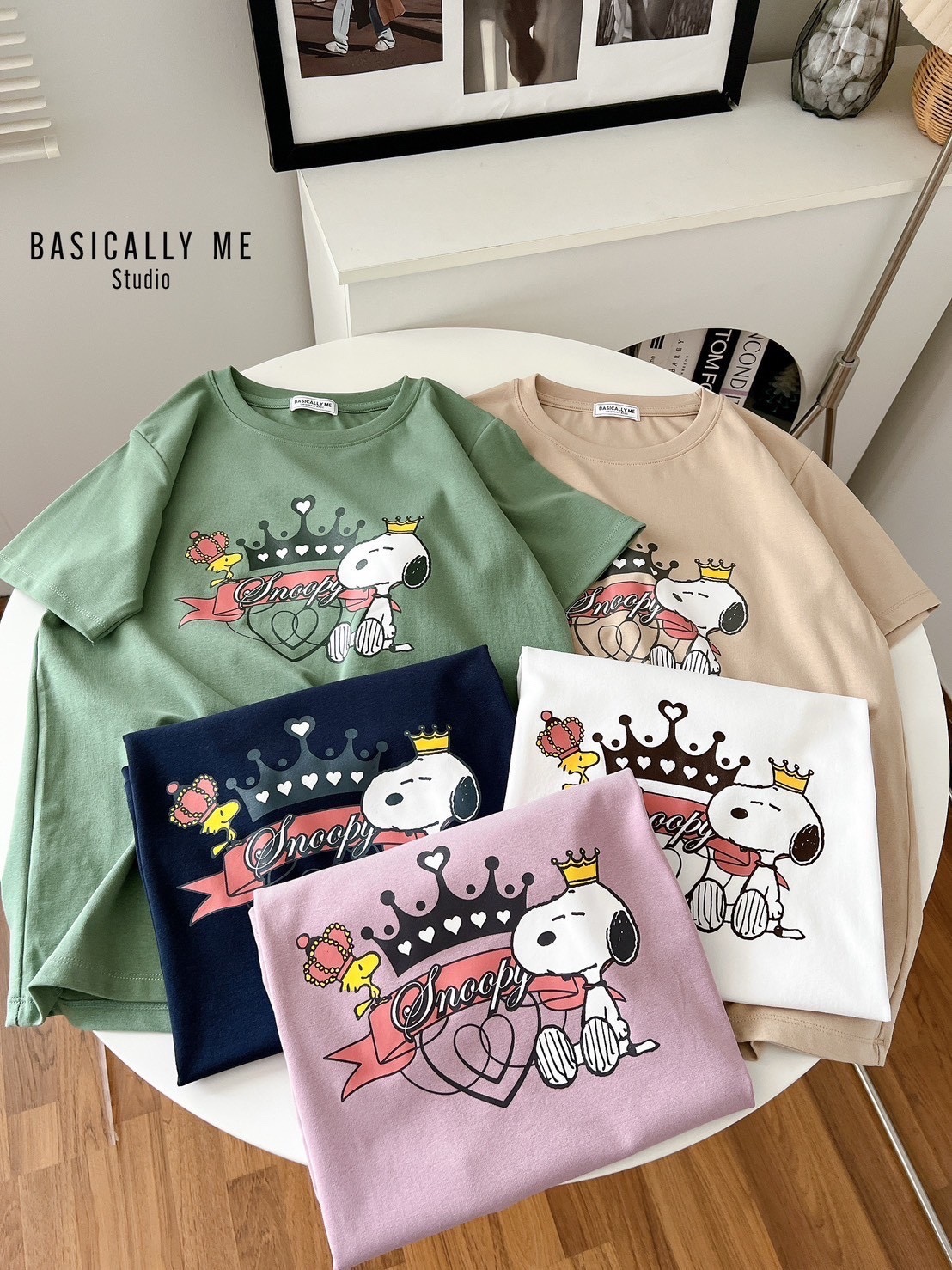 👑 A5 Short-Sleeved Round Neck – Snoopy the Crown 👑