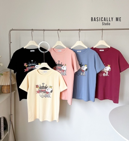 👑 A5 Short-Sleeved Round Neck – Snoopy the Crown 👑