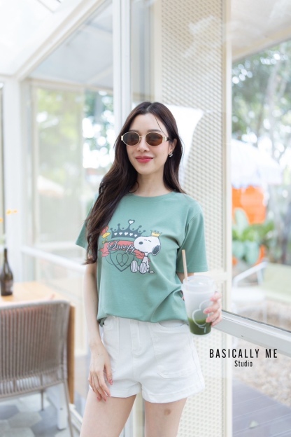 👑 A5 Short-Sleeved Round Neck – Snoopy the Crown 👑