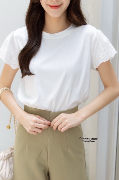 A97 Sweet lace sleeves Top