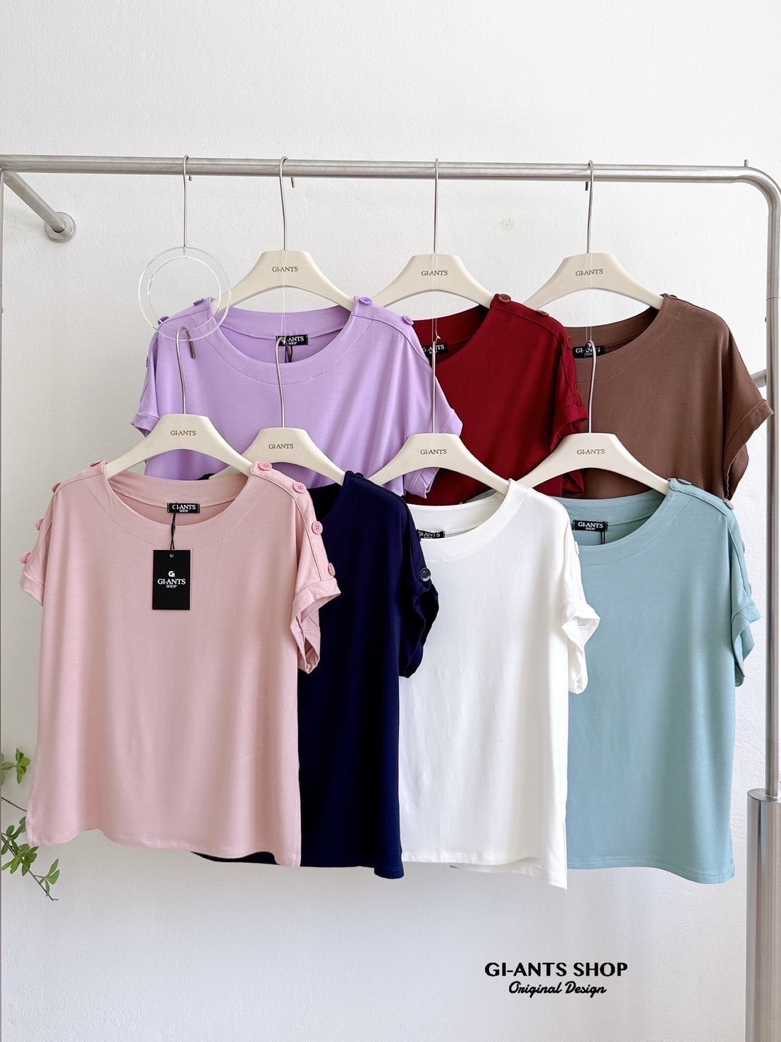 A109 Adorable shoulder buttons top