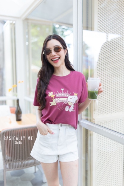 👑 A5 Short-Sleeved Round Neck – Snoopy the Crown 👑