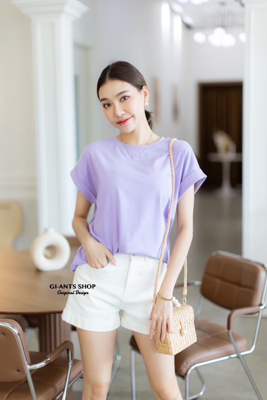 A108 📢📢 Round neck Tshirt with big double sleeves