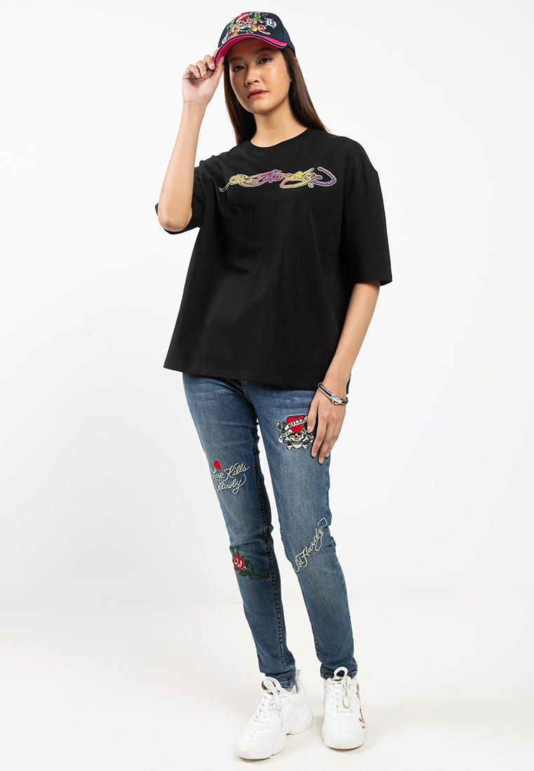 Eternal Beauty Roses Oversized Tee - Ladies