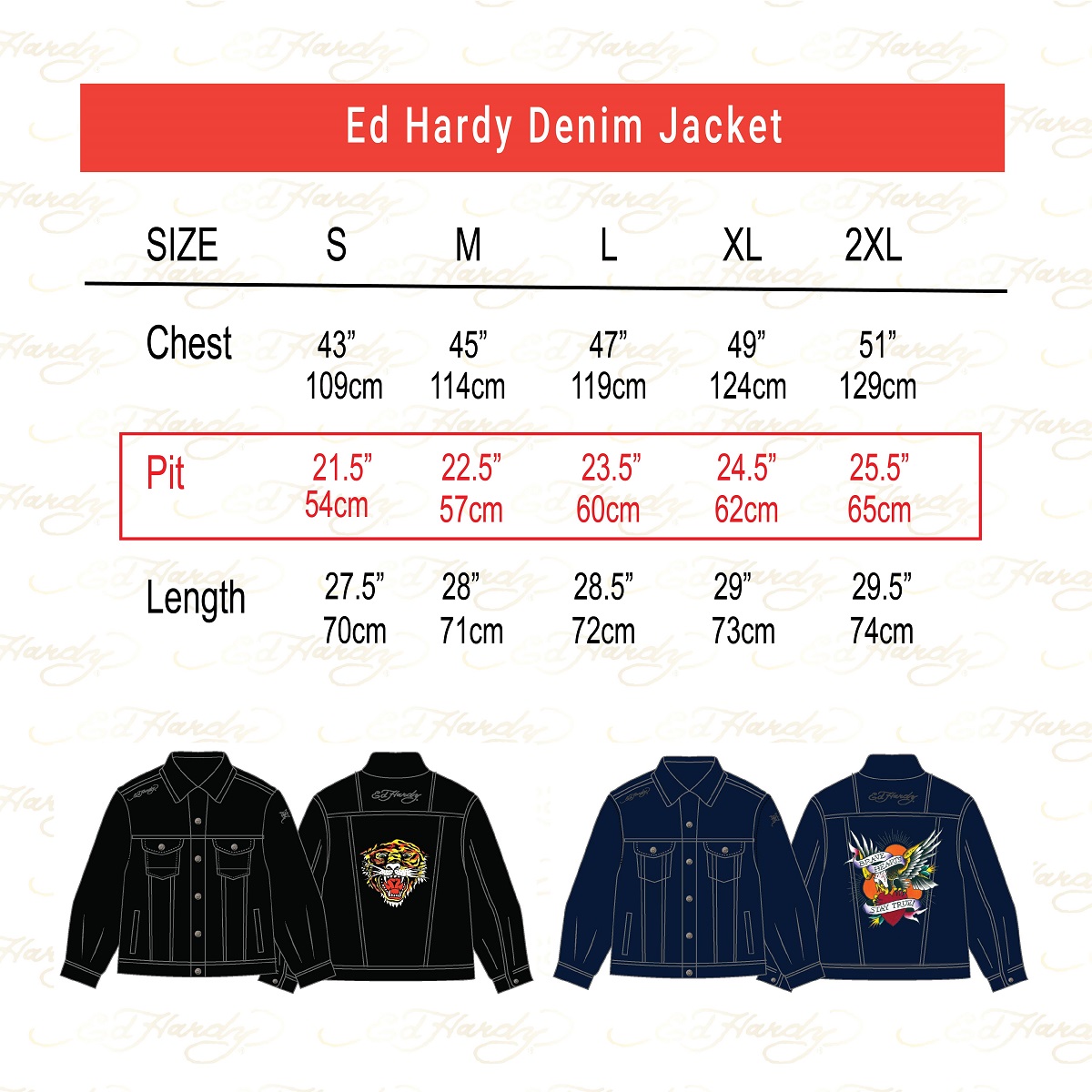 Ed Hardy Brave Hearts Eagle Denim Jacket 