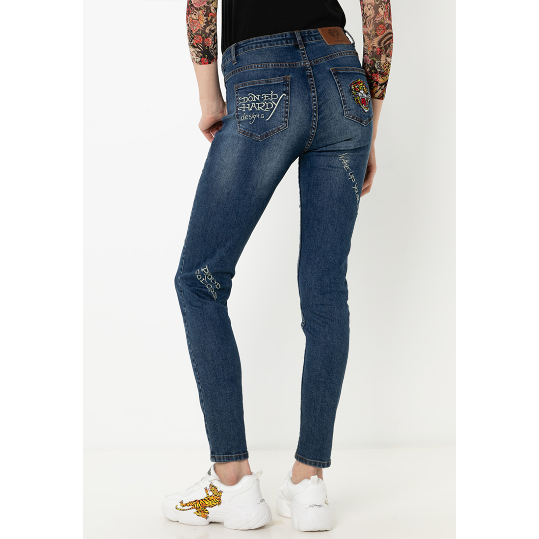 Signature Women Long Denim Jeans-Ed Hardy Asia