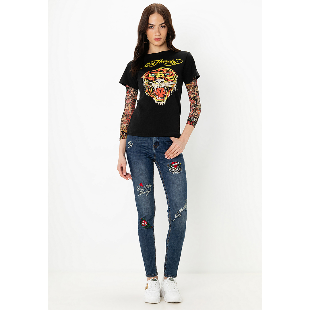 Signature Women Long Denim Jeans-Ed Hardy Asia