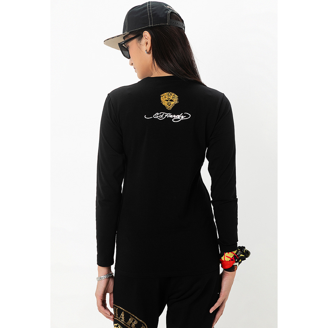 Cyber Signature Women Long Sleeve Tee-Ed Hardy Asia