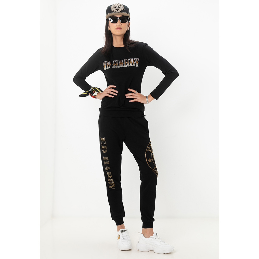 Cyber Signature Women Long Sleeve Tee-Ed Hardy Asia