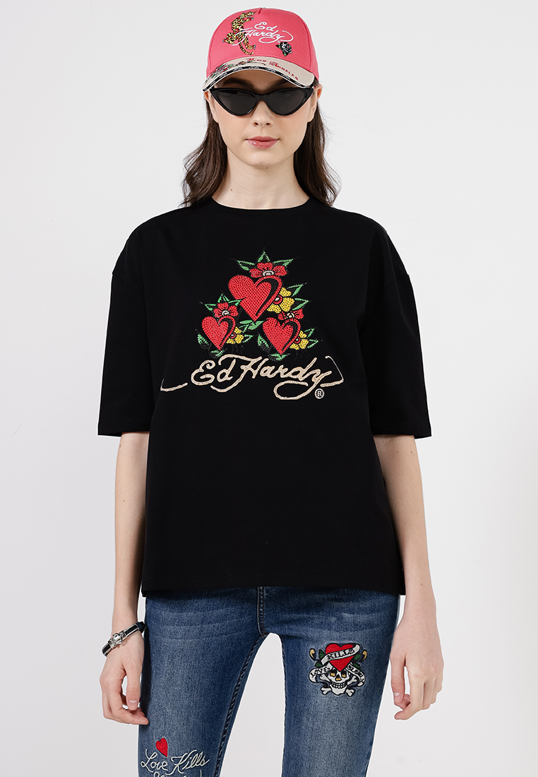 Blossom Heart Oversized Tee- Ladies