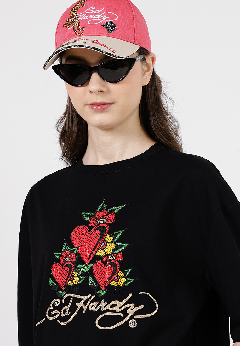 Blossom Heart Oversized Tee- Ladies-Ed Hardy Asia