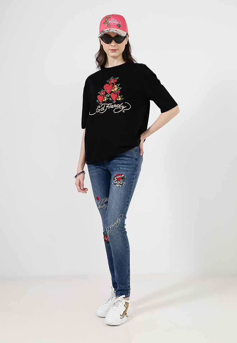 Blossom Heart Oversized Tee- Ladies-Ed Hardy Asia