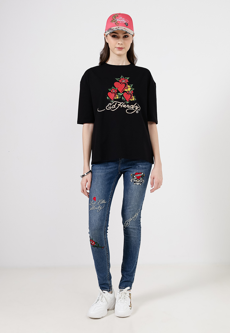 Blossom Heart Oversized Tee- Ladies-Ed Hardy Asia