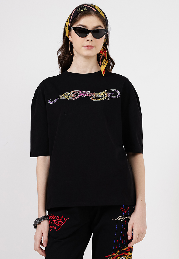 Eternal Beauty Roses Oversized Tee - Ladies