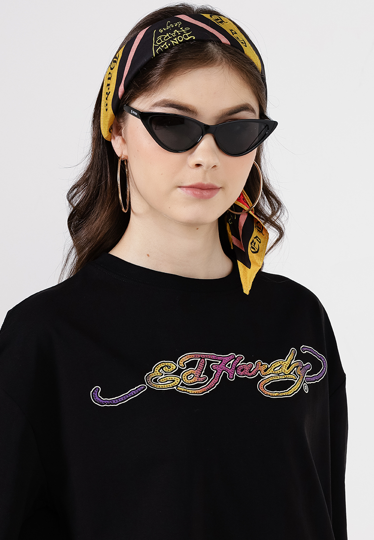 Eternal Beauty Roses Oversized Tee - Ladies-Ed Hardy Asia