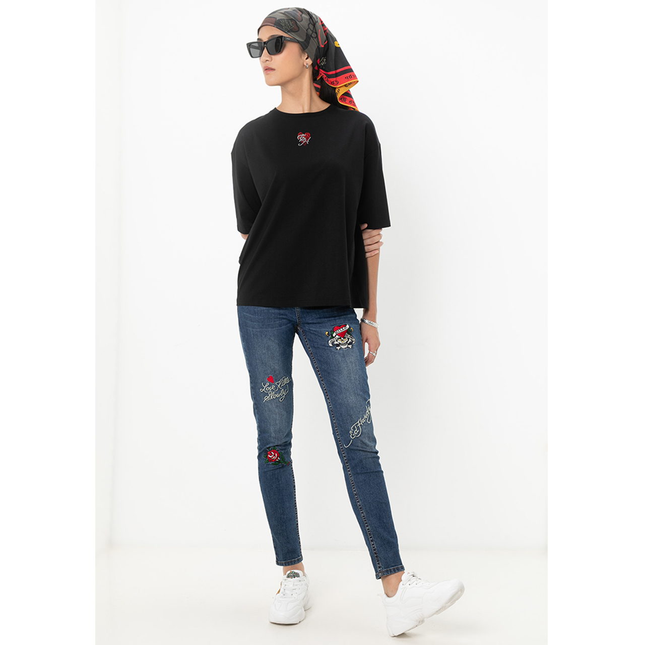 Heart & Rose Women Oversized Tee-Ed Hardy Asia