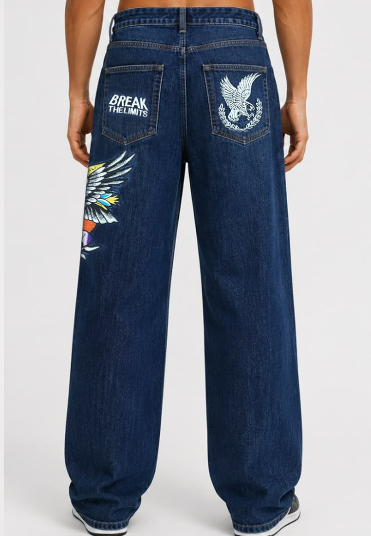 BraveHeart Eagle Men Long Denim Jeans