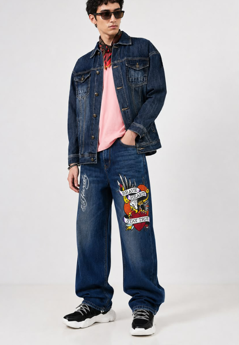 BraveHeart Eagle Men Long Denim Jeans