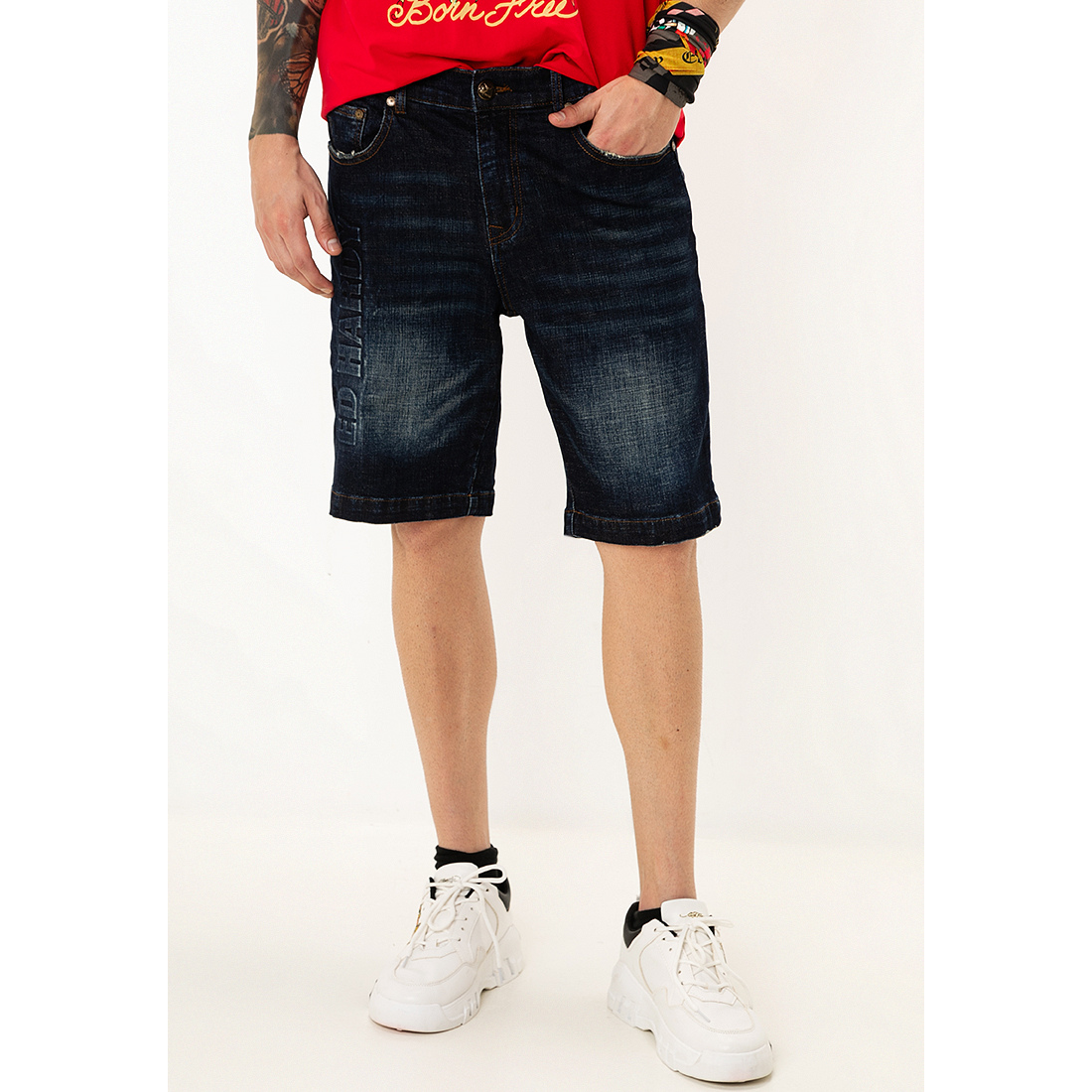 L.K.S Skull Men Short Denim Jeans-Ed Hardy Asia