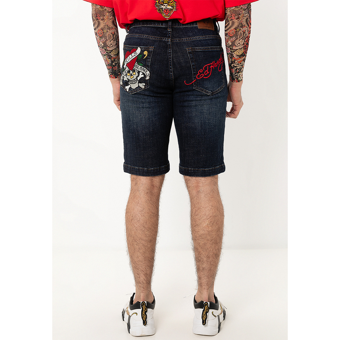 L.K.S Skull Men Short Denim Jeans-Ed Hardy Asia