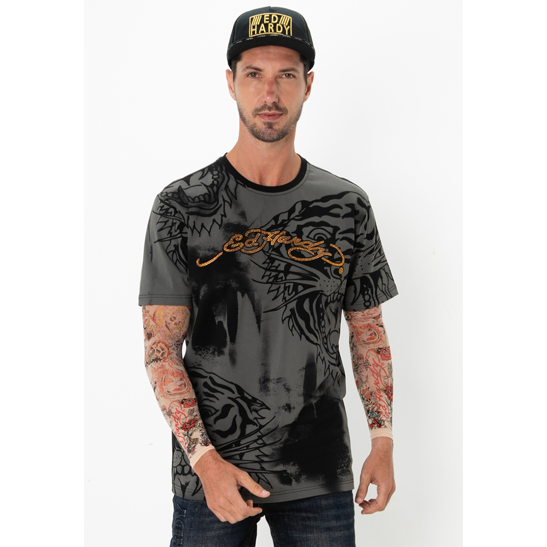 Full-Print Tiger Men Regular Tee-Ed Hardy Asia