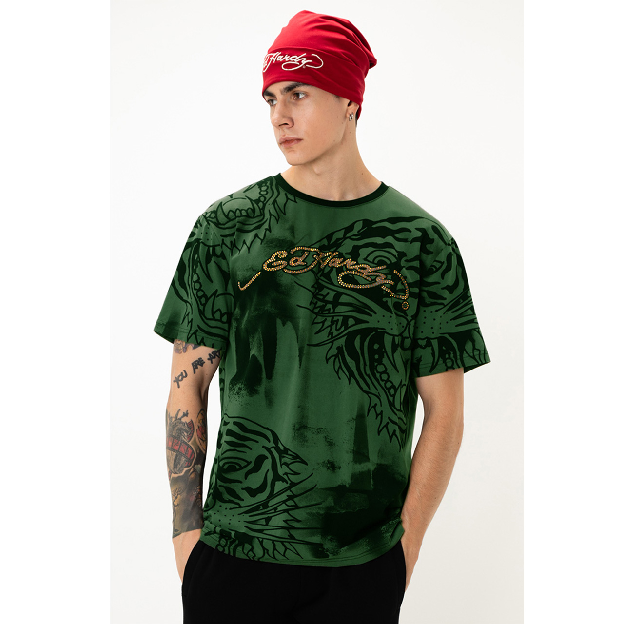 Ed Hardy Full-Print Tiger Regular Tee