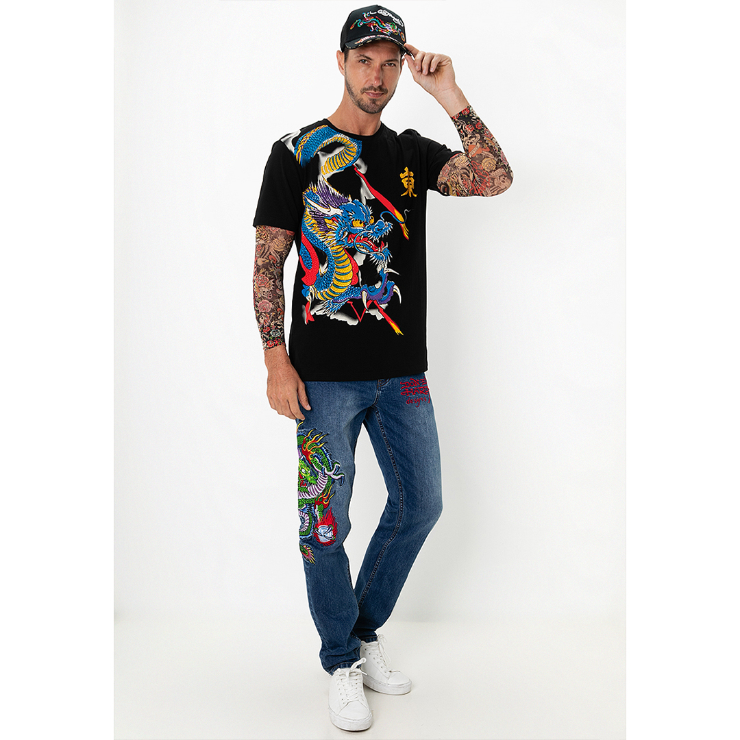 Majestic Dragon Men Regular Tee-Ed Hardy Asia